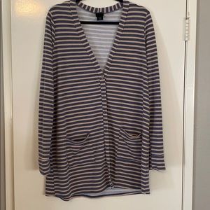 Blue & Tan stripe Agnes & Dora boyfriend cardigan
